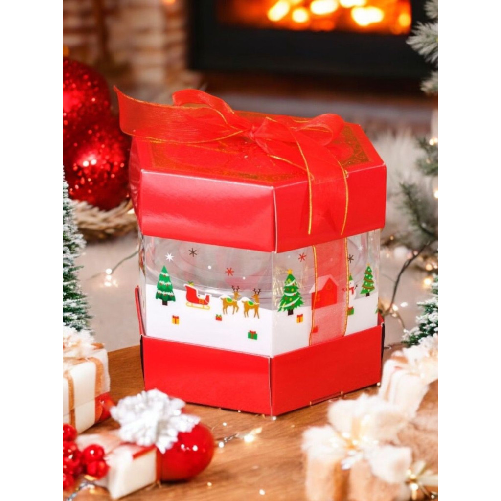 

5 Pcs Box Souvenir Dus Toples Natal Packaging Hampers Christmas