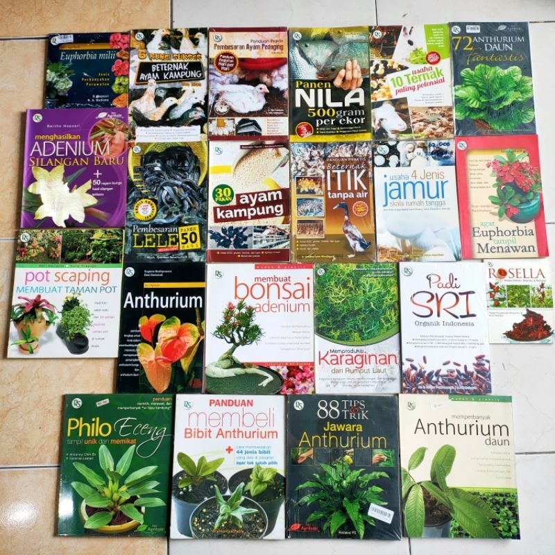 OBRAL BUKU MURAH ORIGINAL / BUKU TENTANG TERNAK / BUDIDAYA TANAMAN / ANTHURIUM / KAKAO / DURIAN /  B