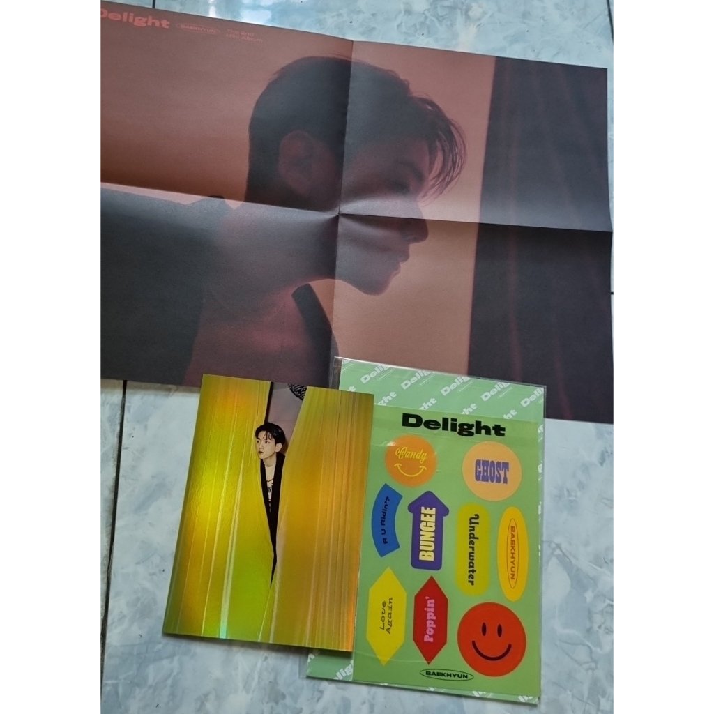 BAEKHYUN POSTCARD FOLDED POSTER STICKER PRINTILAN OFFICIAL ALBUM DELIGHT