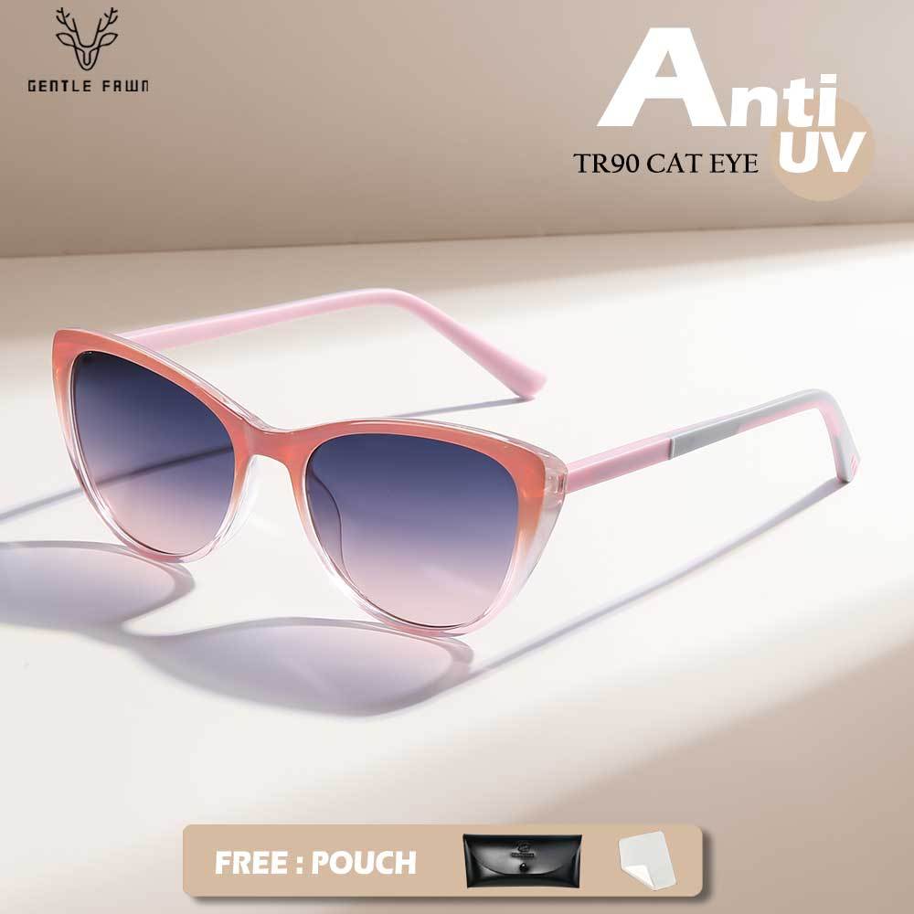 Gentle Fawn Kacamata Sunglasses Anti UV 400 Anti Silau Style Cat Eye Bahan TR90 Fashion Wanita Trend