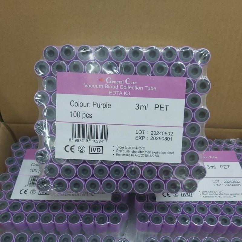 edta 3ml PET(plastik) merk general care GC  isi 100pcs