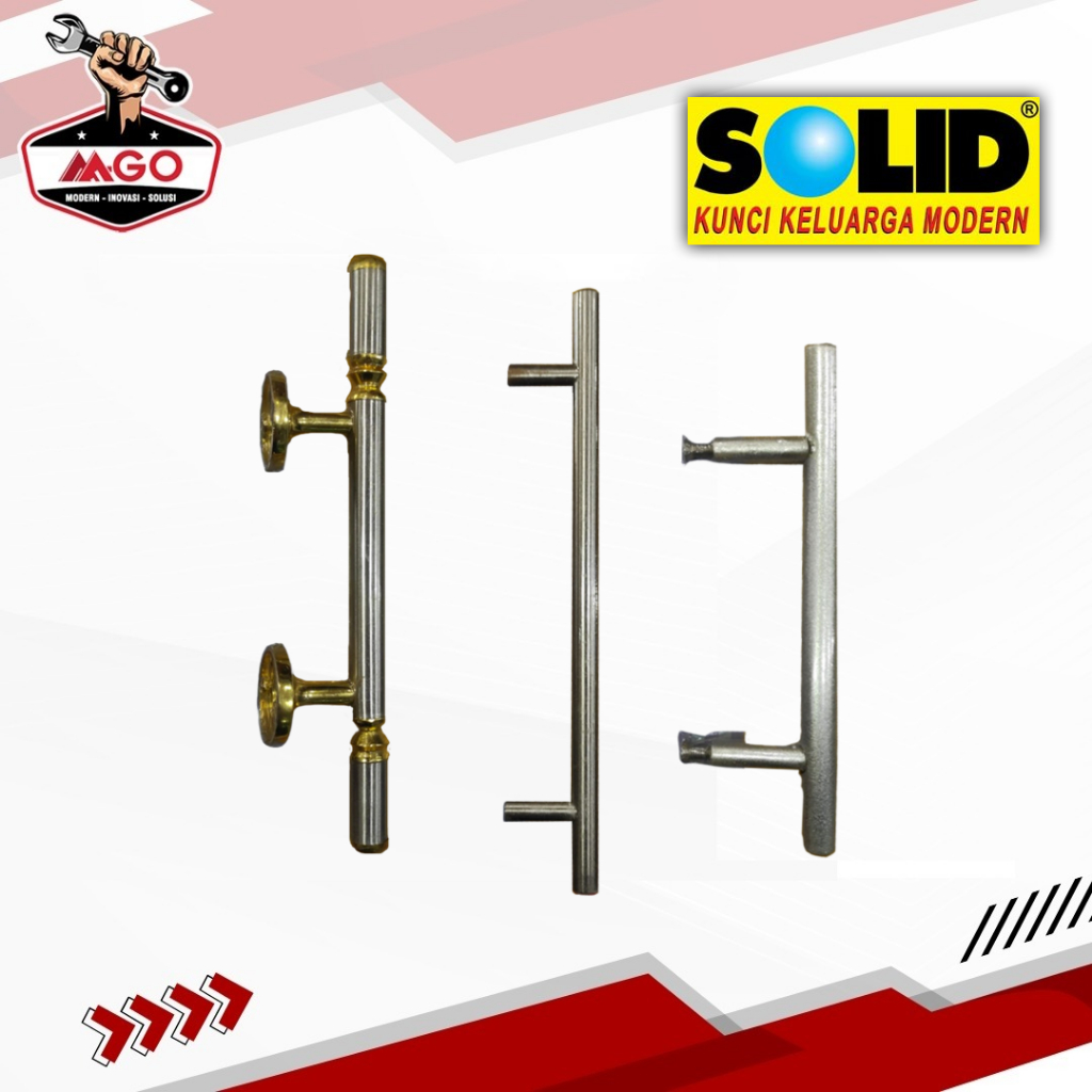 SOLID Tarikan Laci / Lemari / Jendela (Warna Gold / Silver / Stainless Steel)