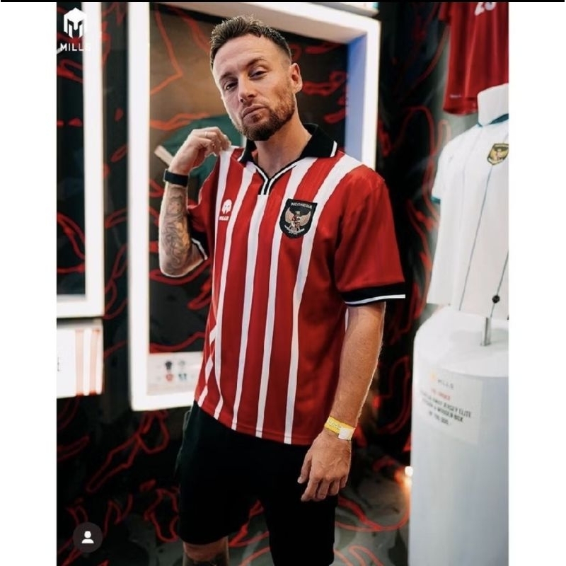 Jersey Timnas Indonesia Blokecore MILLS Retro Marc Klok