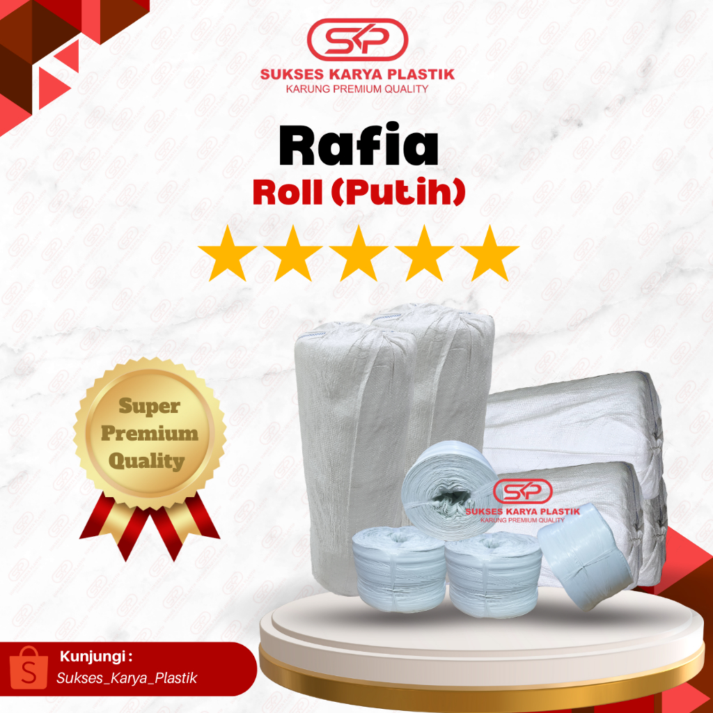 

TALI RAFIA PUTIH 5 KG TALI PLASTIK RAFIA PUTIH 5KG TALI LOSAN