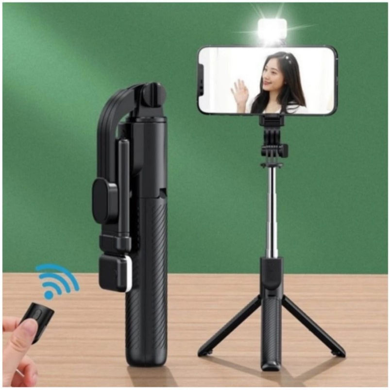 Tongsis Bluetooth LED R1S 3in1 Remote Selfie Tongsis Tripod Bluetooth