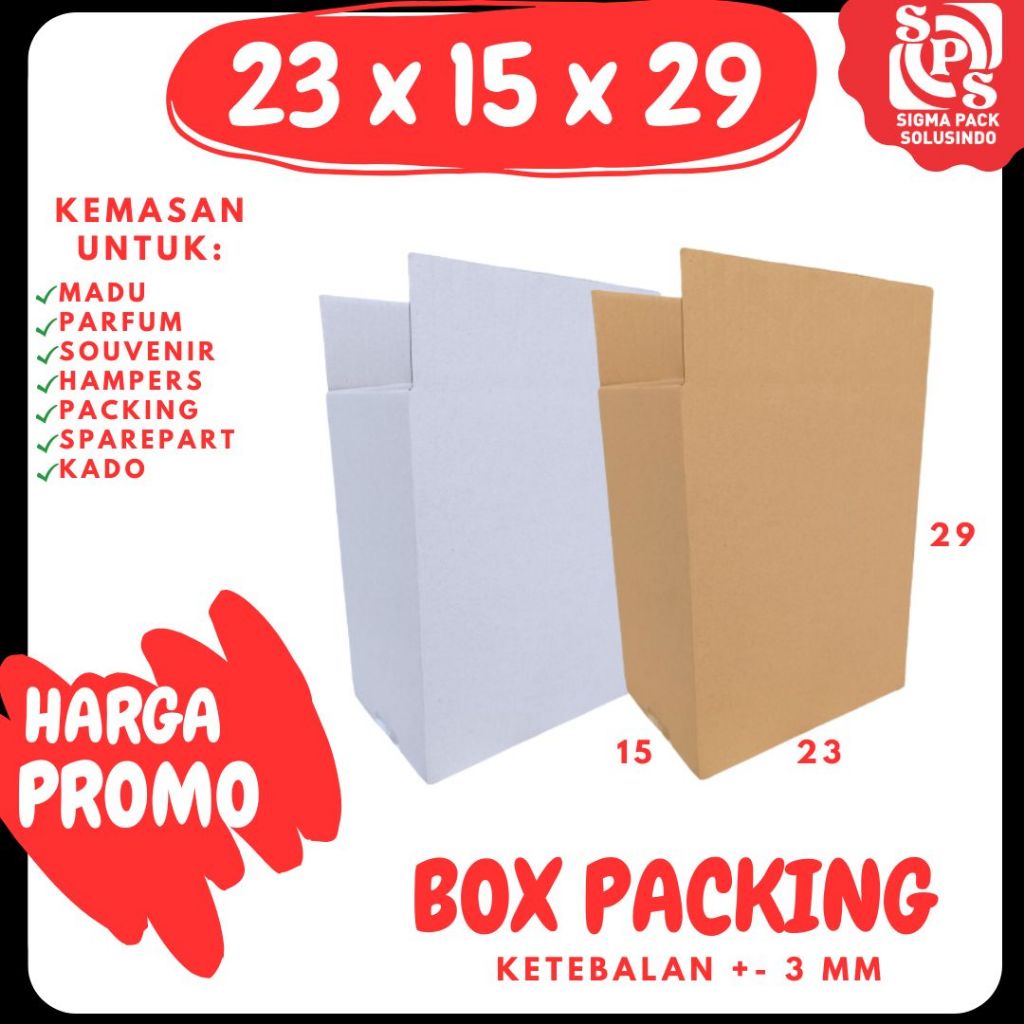 

Box 23x15x29 Kardus Packing A1 Karton Dus Kotak Kemasan Sparepart Jamu Madu Assesoris
