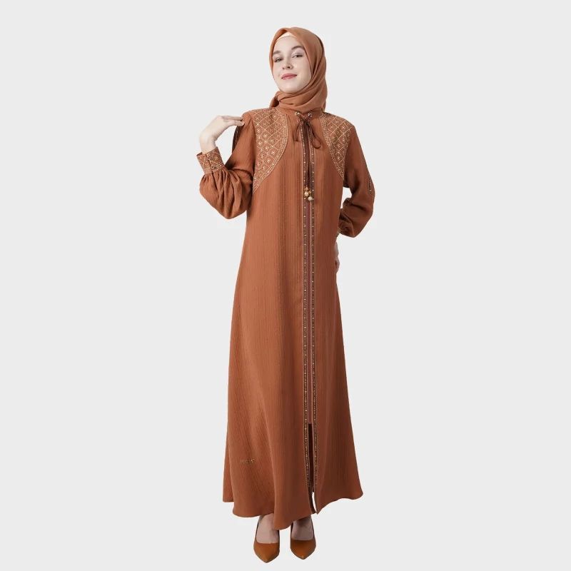 Hikmat A9266 Abaya Wanita Warna White,Brown & Black