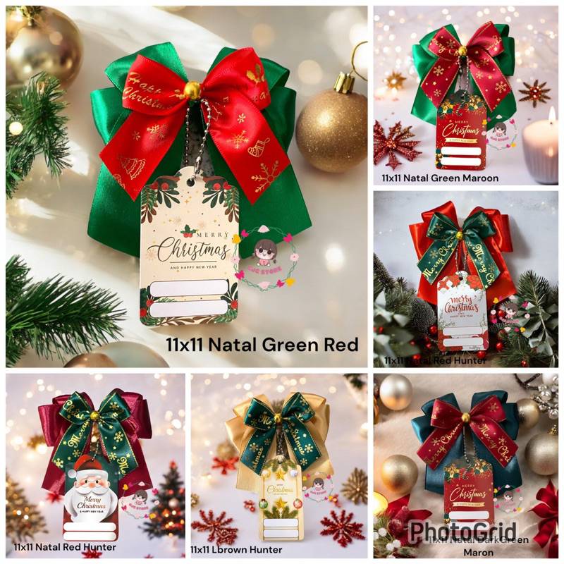 

READY STOCK Pita Hampers Natal Siap Pakai dengan Hangtag. uk 11.5x15.5cm. Pita Suvenir Natal. Pita Hampers Siap Pakai. Pita Kado Siap Pakai. Pita Natal Handmade.
