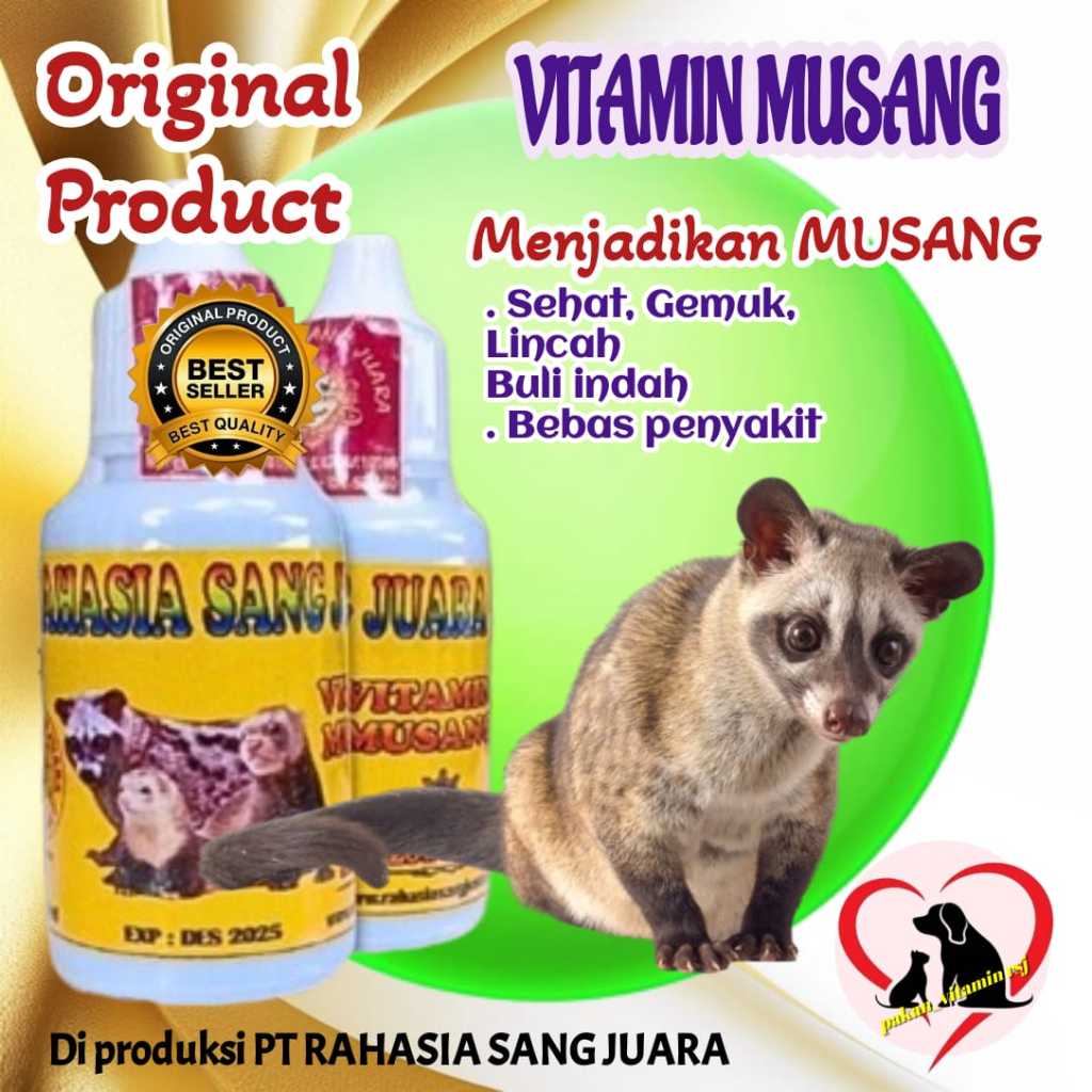 Vitamin MUSANG PANDAN Menambah  Nafsu Makan Dan TAMBAH GEMUK OBES MUZAIK BULAN RASE cair 40ml