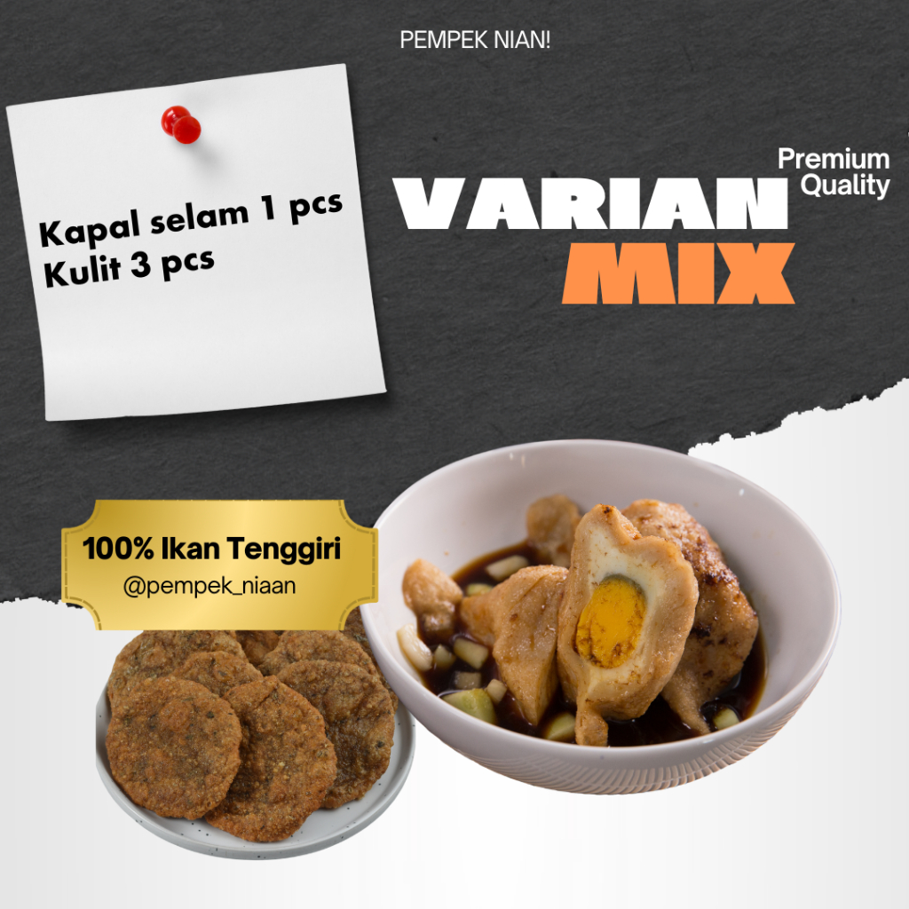 

Pempek Paket Selam - Kulit I Pempek Jumbo Premium I 100% Ikan Tenggiri - Telor Utuh I Pempek Nian!