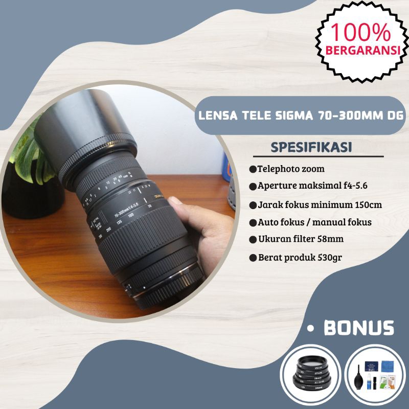 lensa tele sigma 70-300mm dg macro for canon nikon Lensa tele macro murah fokus tajam Lensa foto spo