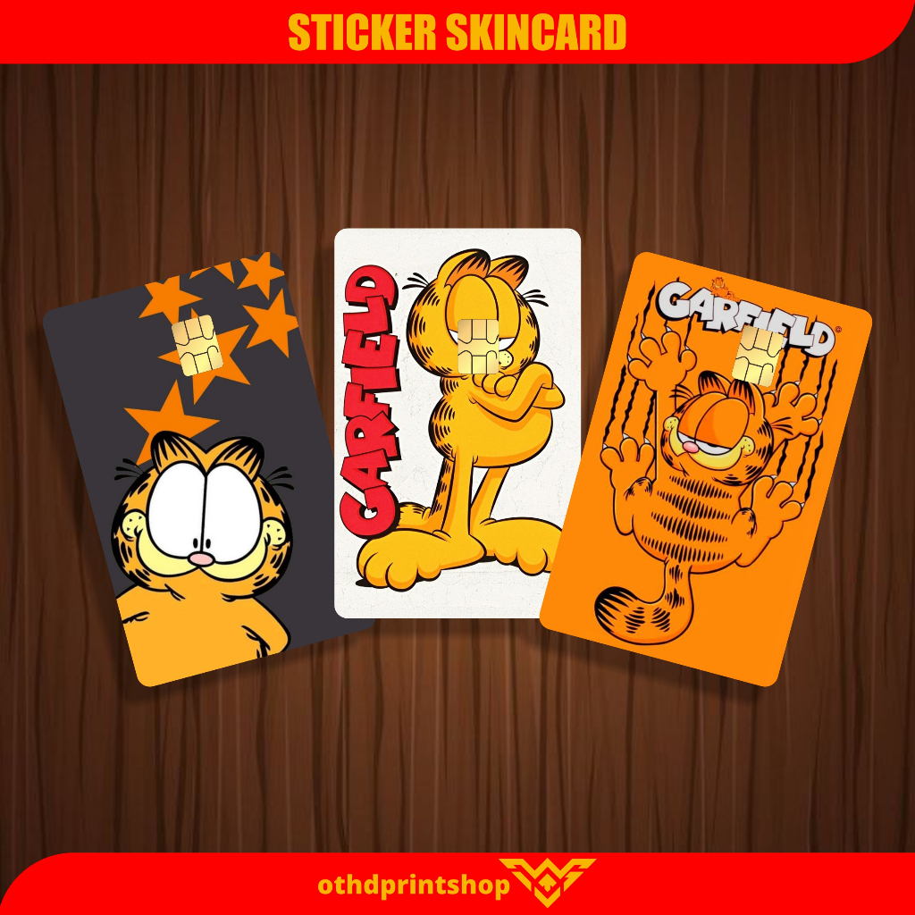 

SKINCARD STICKER STIKER ATM EMONEY FLAZZ ETOL STIKER KARTU TEMA GARFIELD TINGGAL TEMPEL