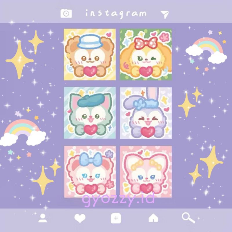 

50pcs/ Sticker Friends of Duffy Disney, sticker Stella Lou, Gelatoni, Lina bell, Shellie May, Cookie Aan, Duffy, stiker Disney lucu, stiker beruang lucu