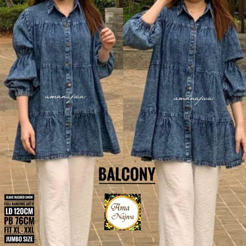 Tunik jeans jumbo • BALCONY TUNIK BY AMA NAJWA / LD120 / tunik jumbo / tunik jeans