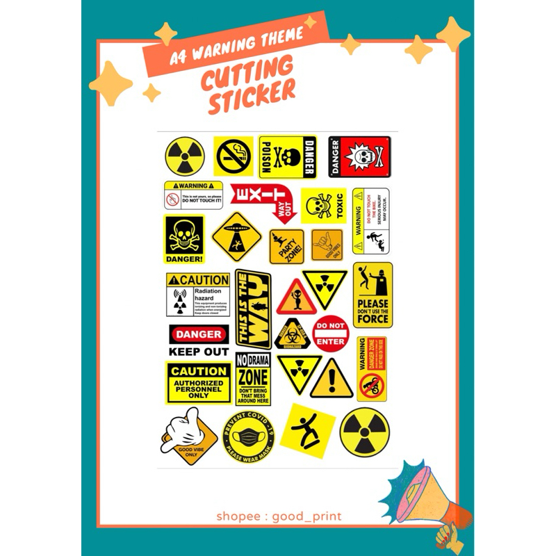 

STIKER VINYL WARNING THEME WATERPROOF AESTHETIC - Stiker Motor, Laptop, Helm, Tumblr, Hp, Paper Stationary Pack