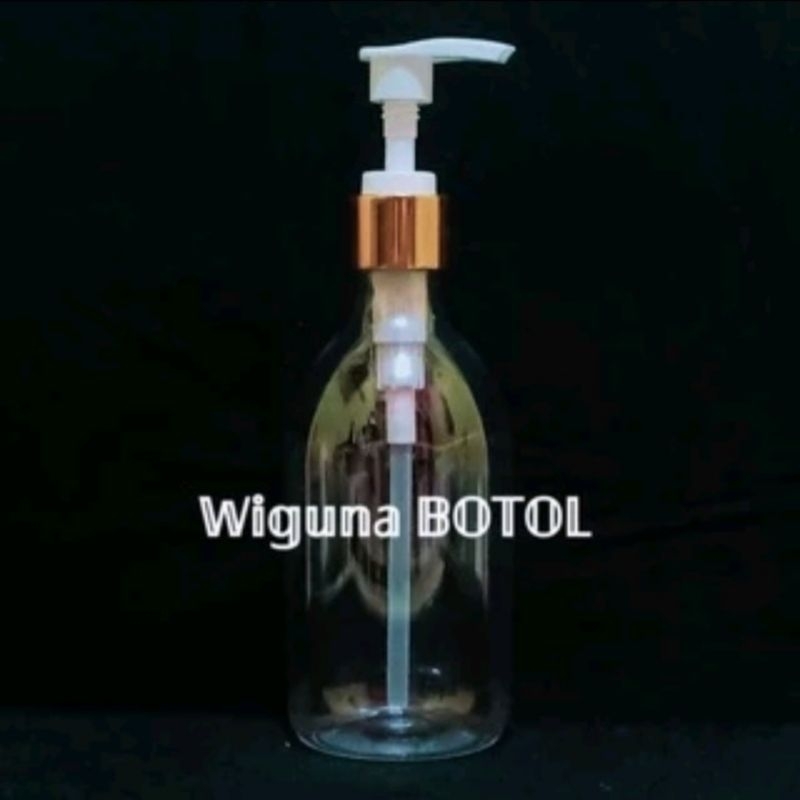 Botol Pump 300ml/ Botol 300ml Tutup Pump Lotion Ring Aluminium Putih