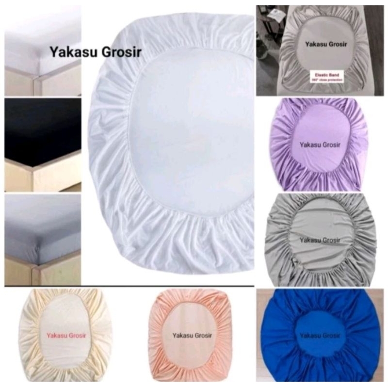 Sprei waterproof murah UK 90x200 s/d 200x200 T: 15 cm Karet Keliling/Sprei Anti tungau/Sprei Anti om