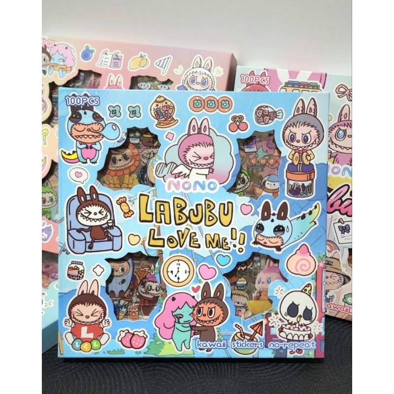 

STIKER LABUBU X BLACK PINK/NINI/ MOMO / ELLIE STIKER KOREA ISI 100 PCS STICKER DECO AESTHETIC / CASE HP / DIARY / DIY