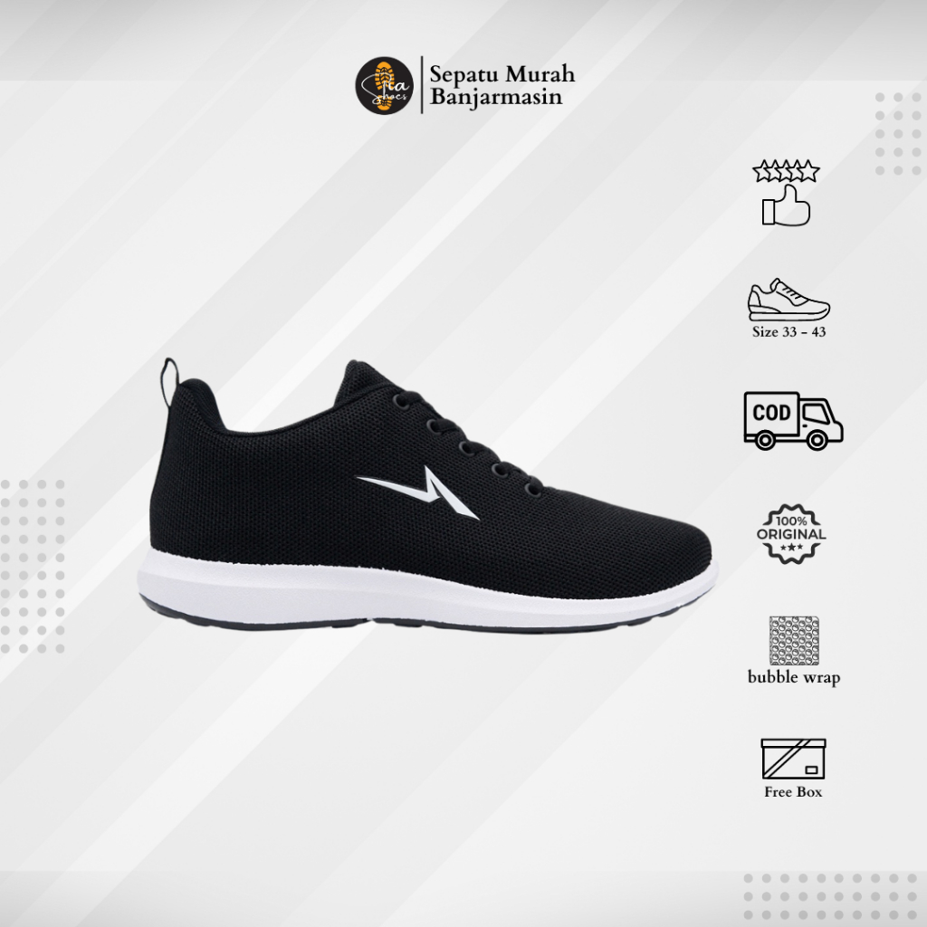 Promo Sepatu wanita pria Ando Sneakers Hitam putih Dewasa Anak Anak Original