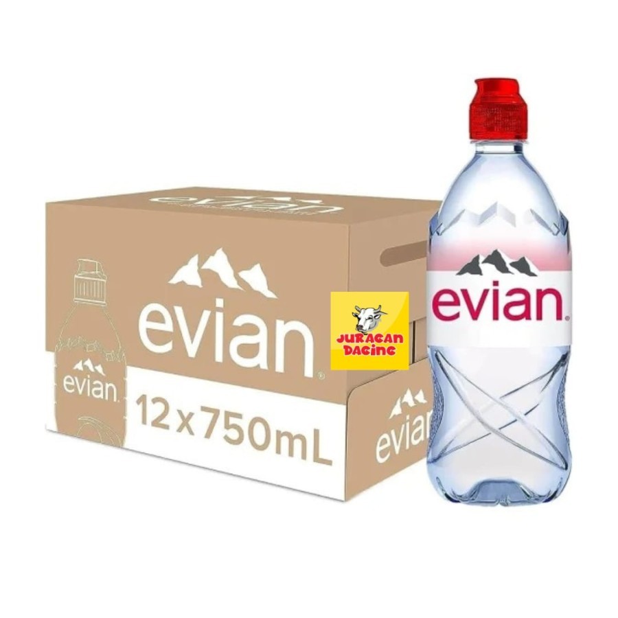 

Evian Natural Mineral Water Sports Cap 750ml 1 Karton Original Prancis