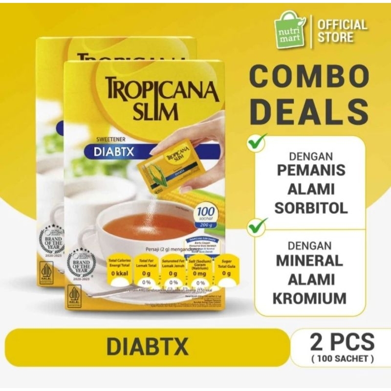

Twin Pack Tropicana Slim Diabtx 100 Sachet