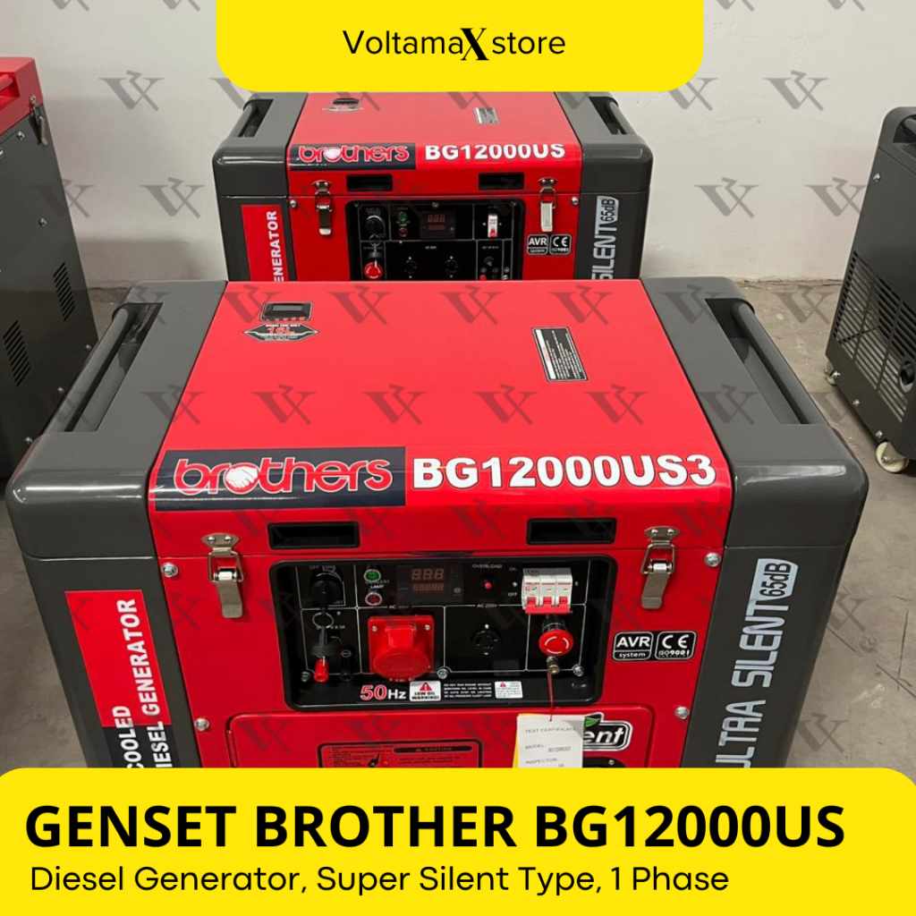 Genset Solar Portabel BROTHER 10 KVA Genset Silent Type BG12000US