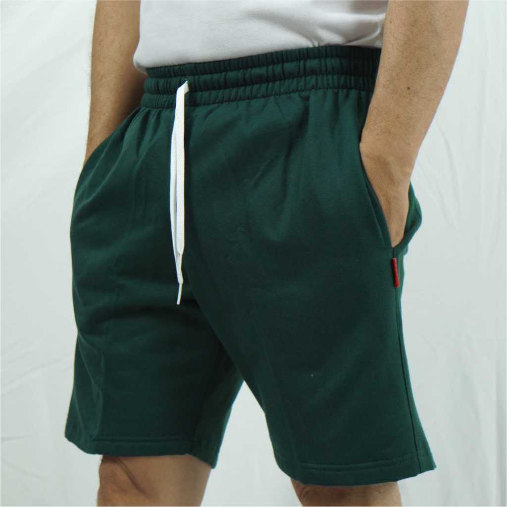 Rifle.co | Celana Pendek Pria Wanita | Boardshort | Boxer Warna Hijau Tua | Sweatpants hijau tua | S