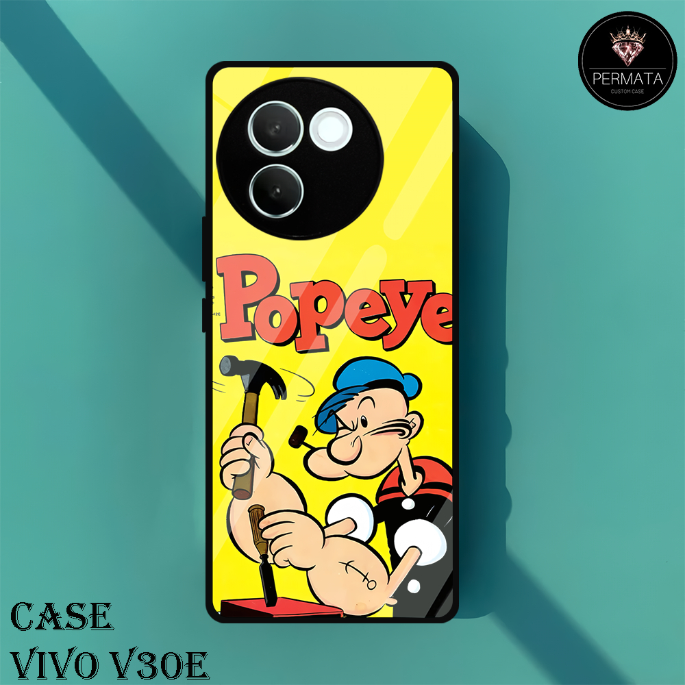 [NB23] Case Kilau Vivo V30E | handphone Casing Kilau 2d Glossy Kesing Keren Pic HD Motif Popeye Perm