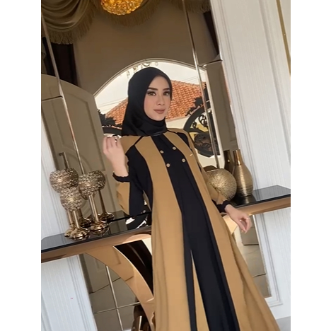 Gamis Wanita Elegan Casual kancing 4 (hiasan) by Ades Collection