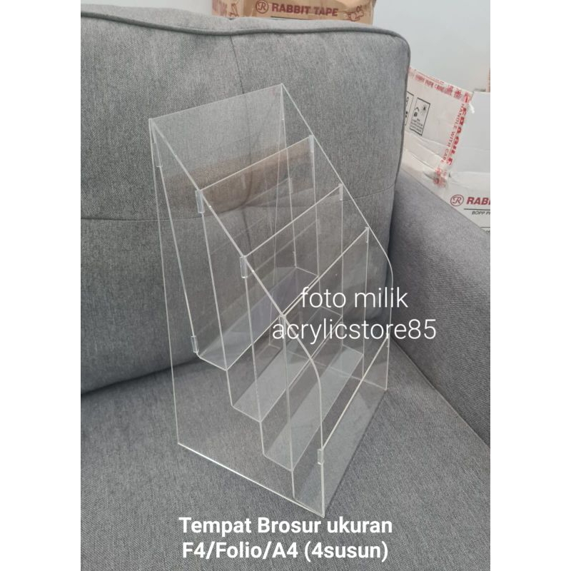 

Acrylic XT, Tempat Brosur F4/Folio/A4 (4susun)