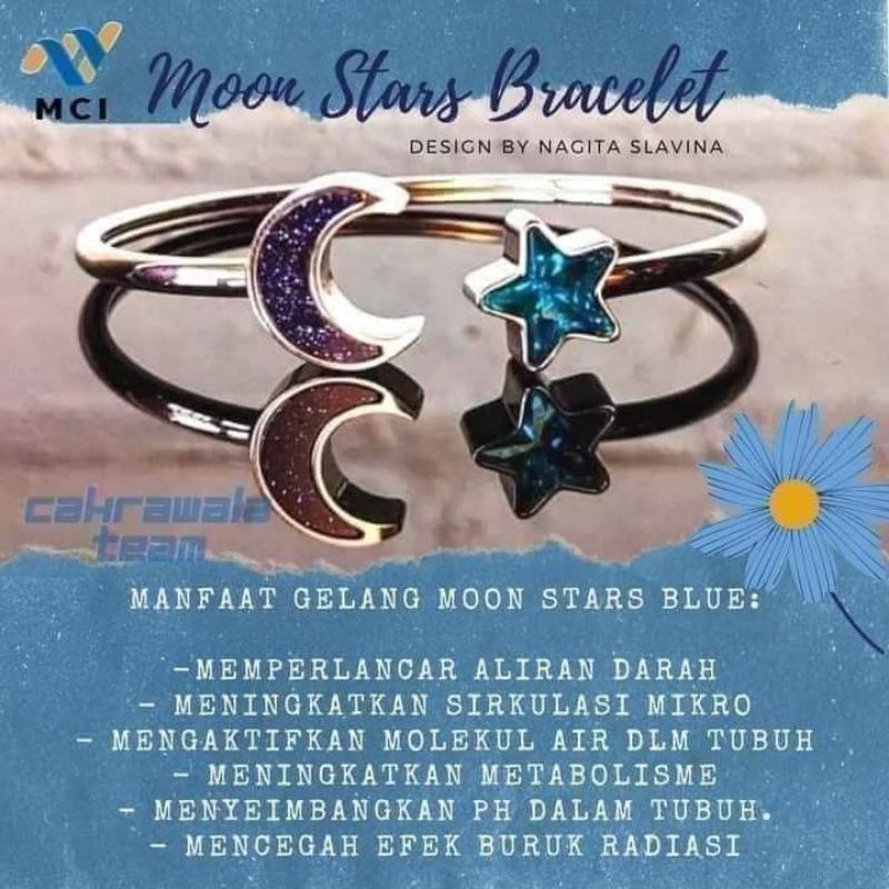 Gelang Moon Star MCI Bracelet Blue (Size M) Original