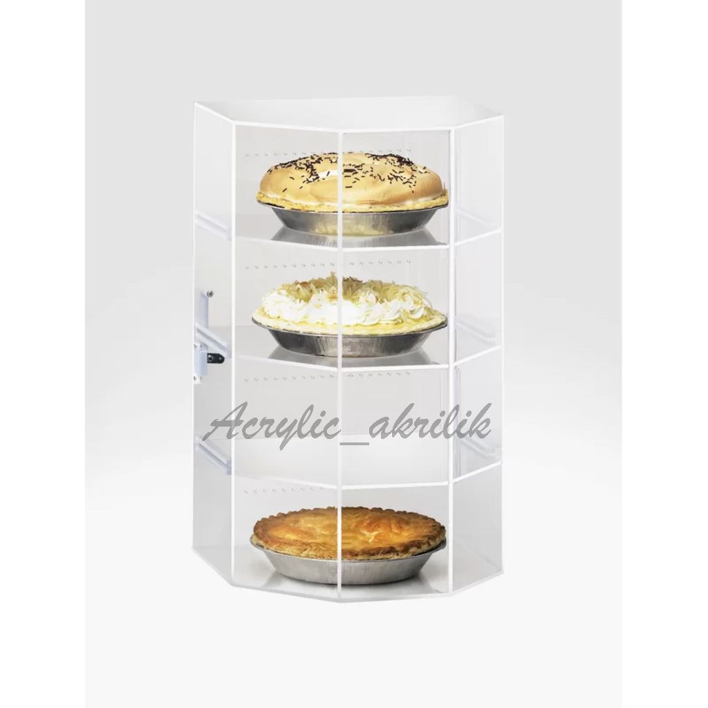 Box kue hexagonal/ Etalase Makanan