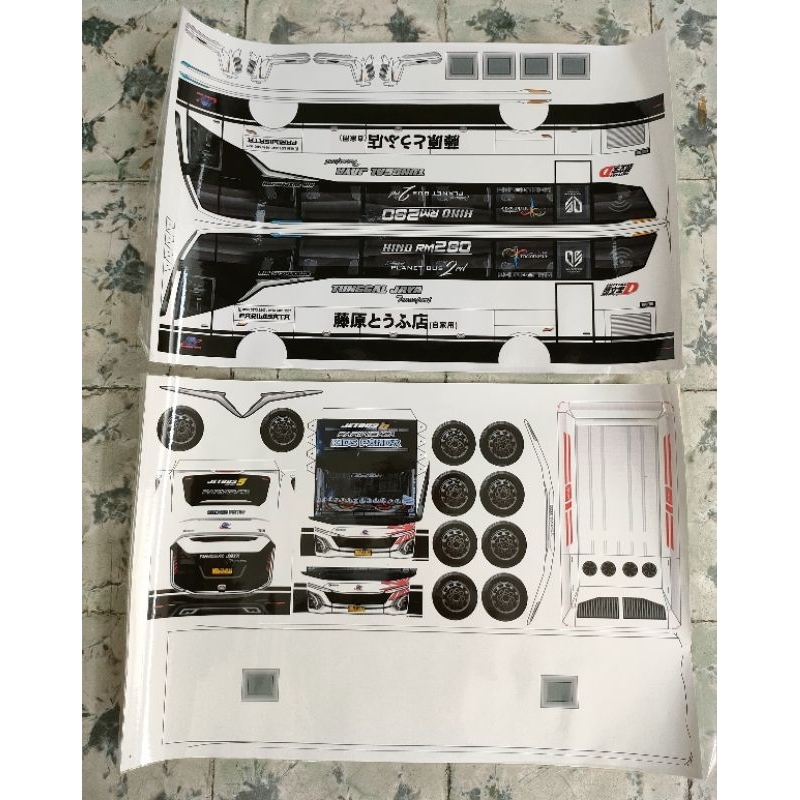 Pola Paper miniatur bus tunggal jaya kids panda JB5 skala 30