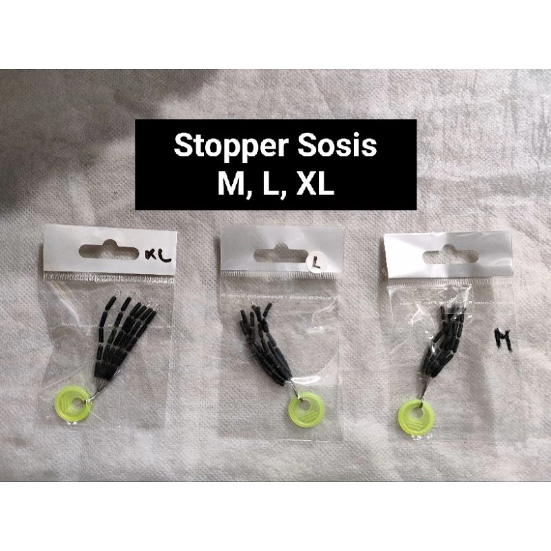 Stopper Pancing/Karet Pancing/Karet Penahan Timah Sosis Hitam