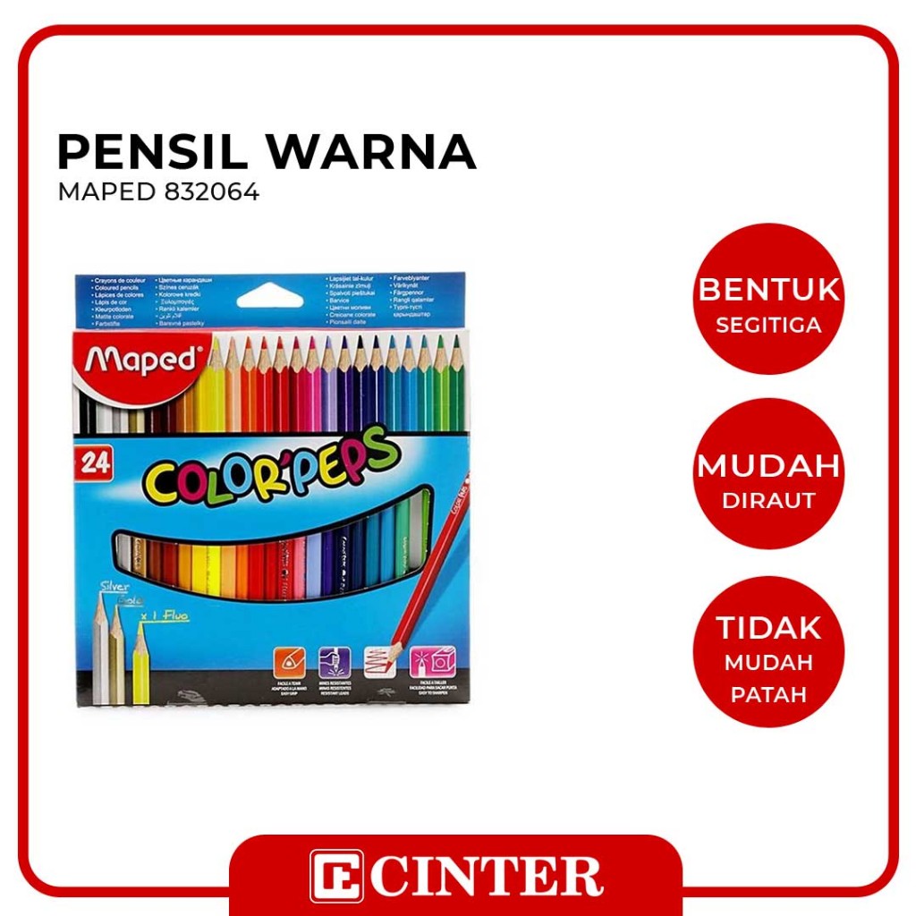 

MAPED - [FREE GIFT] PENSIL KAYU / PENSIL MEWARNAI COLORS PEPS 24 WARNA CARDBOARD SLIDE BOX 832064