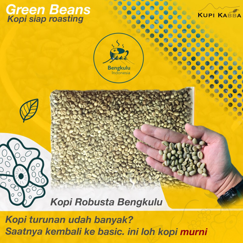 

Green Bean robusta Bengkulu kemasan 1kg Grade A