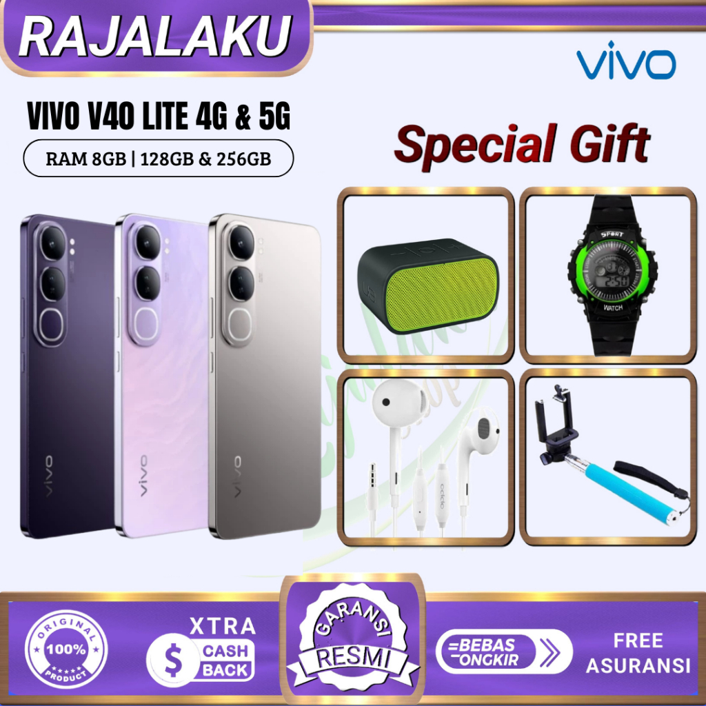 HP VIVO V40 LITE 4G & 5G NFC RAM 8/128GB | 8/256GB GARANSI RESMI INDONESIA