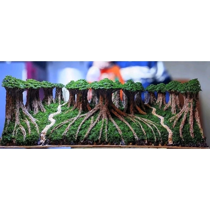 Hardscape jungle aquascape siap pakai buat tank ukuran P100.L40.T.40.cm sudah diplanting mossjava