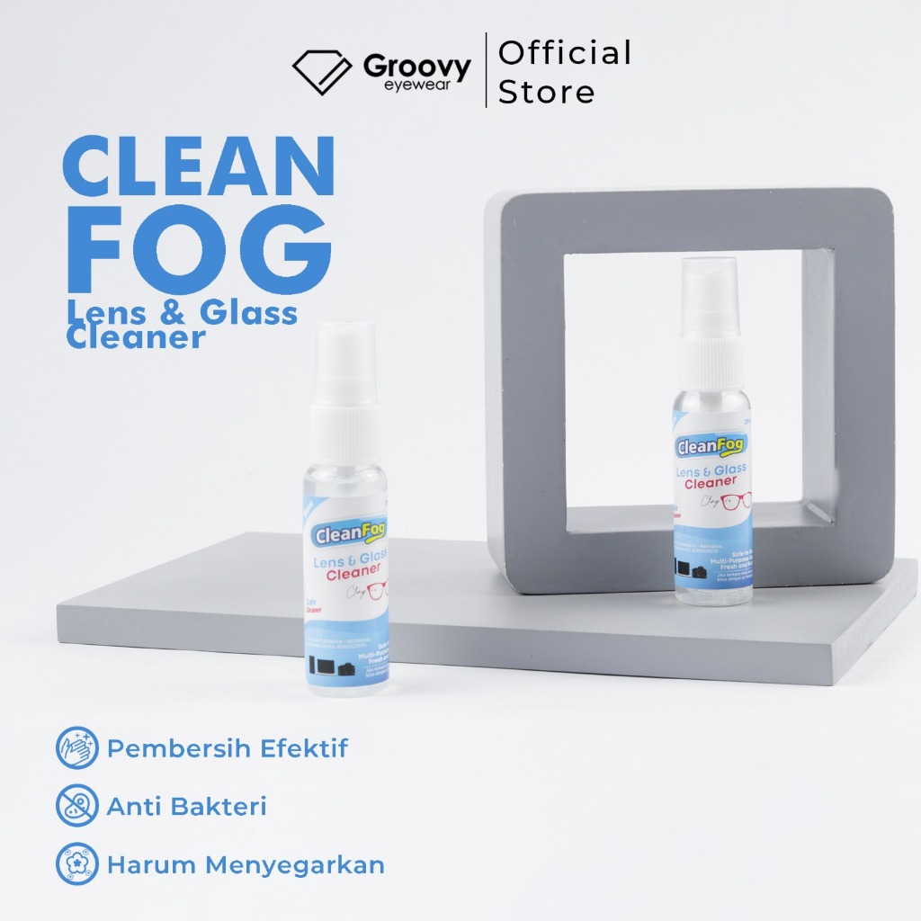 Groovy Eyewear - Cleaner Spray Pembersih Lensa Kacamata + Kain Lap Micro Fiber Optik