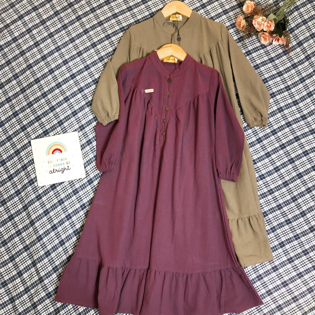 Humaira Gamis Anak Perempuan Usia 5 - 9 Tahun Gamis Katun Impor Dress Panjang Anak