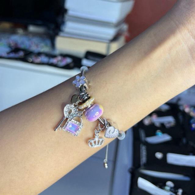 Gelang Bangle dan Adjustable Serut Pandora Set Bracelet Charm Premium China Thailand Bangkok China