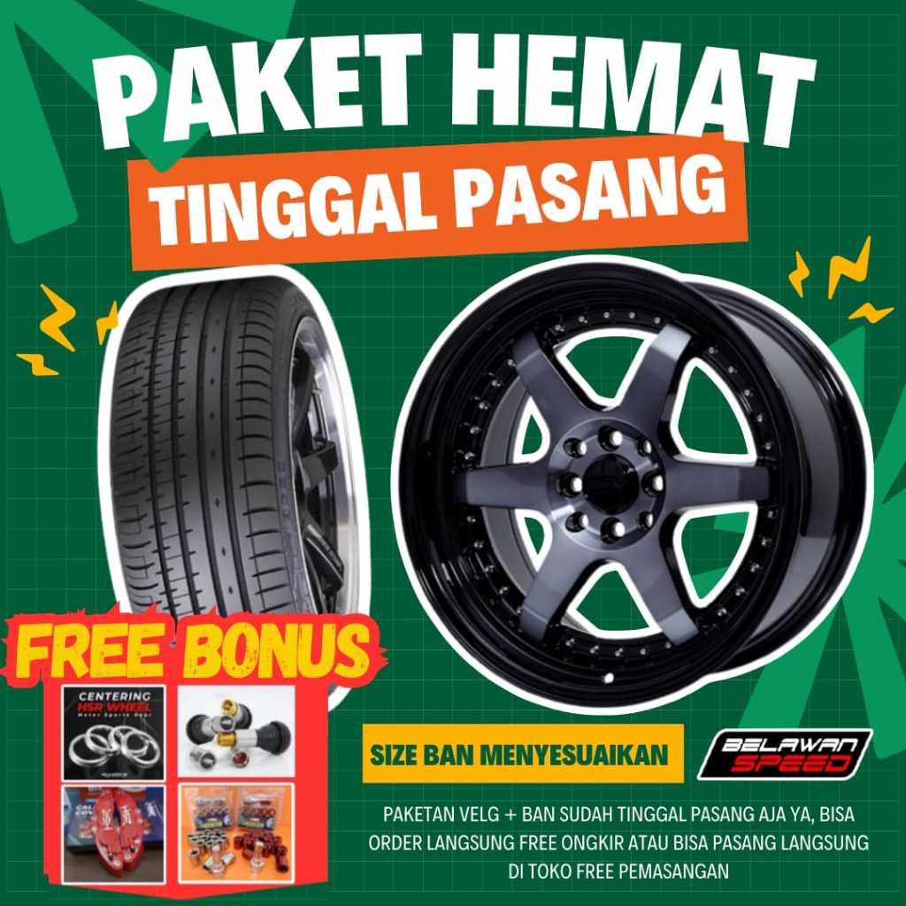 PAKET VELG PLUS BAN RING 17 MOBIL MOBILIO AVANZA LIVINA VIOS JAZZ YARIS HSR BORGO R17 RING 17