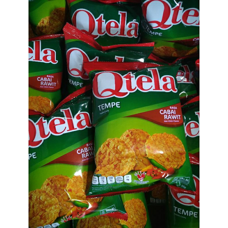 

Qtela Tempe Cabai Rawit 55gr Keripik Tempe Rasa Pedas