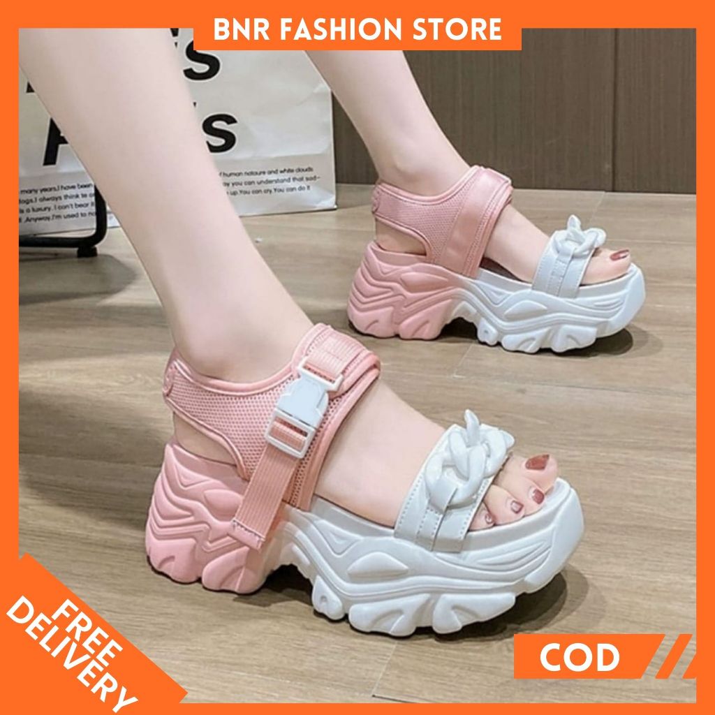 BFS- Sandal Wedges Wanita Sandal Gunung Sol Double Colour Korean Style AP 112