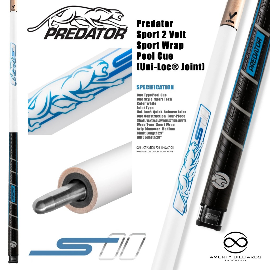 Predator Sport 2 Volt Pool Cue / Stick Play Billiard