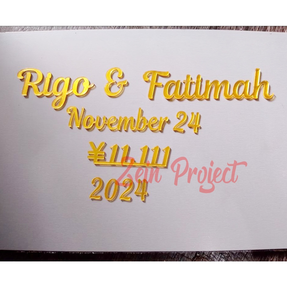 NAMA MAHAR / CUTTING NAMA CUSTOM NAMA AKRILIK PESANAN