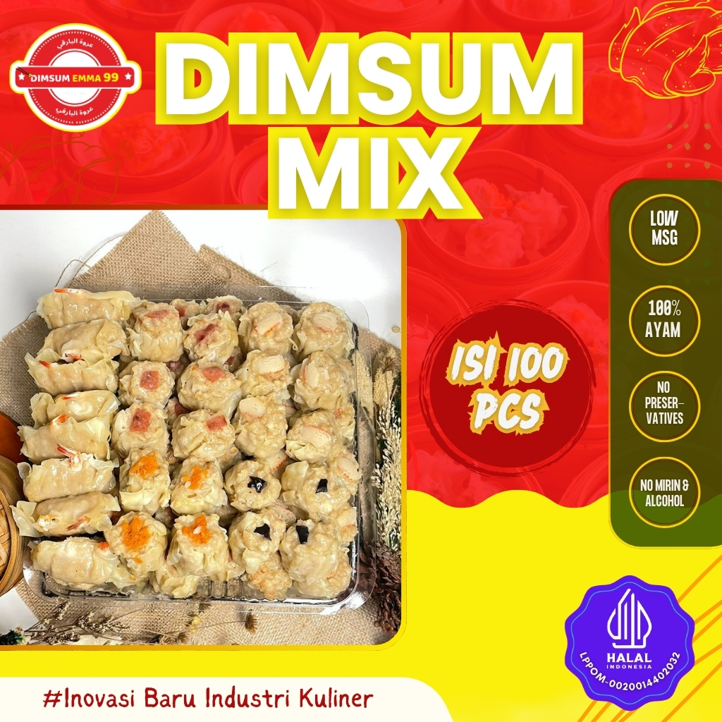 

Dimsum Premium Frozen Mix Topping 100 pcs GRATIS Saus Merah & Lada Hitam