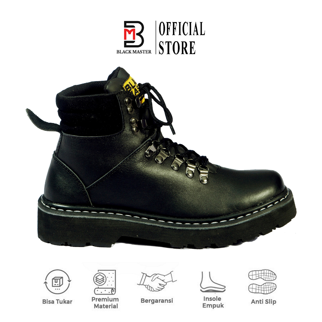 BLACK MASTER Sepatu Boots Rockers Underground Pria Spider