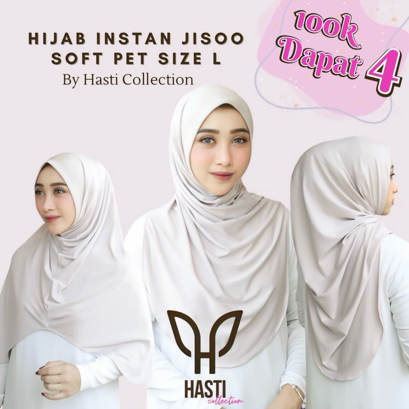 (100k Get 4) Hijab Jisoo Instan Size L Syar’i Jersey - HASTI