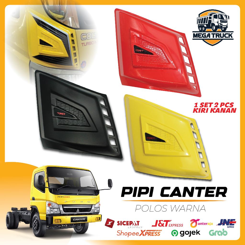 PIPI CANTER 110 MODEL POLOS WARNA HITAM / KUNING / MERAH AKSESORIS TRUK